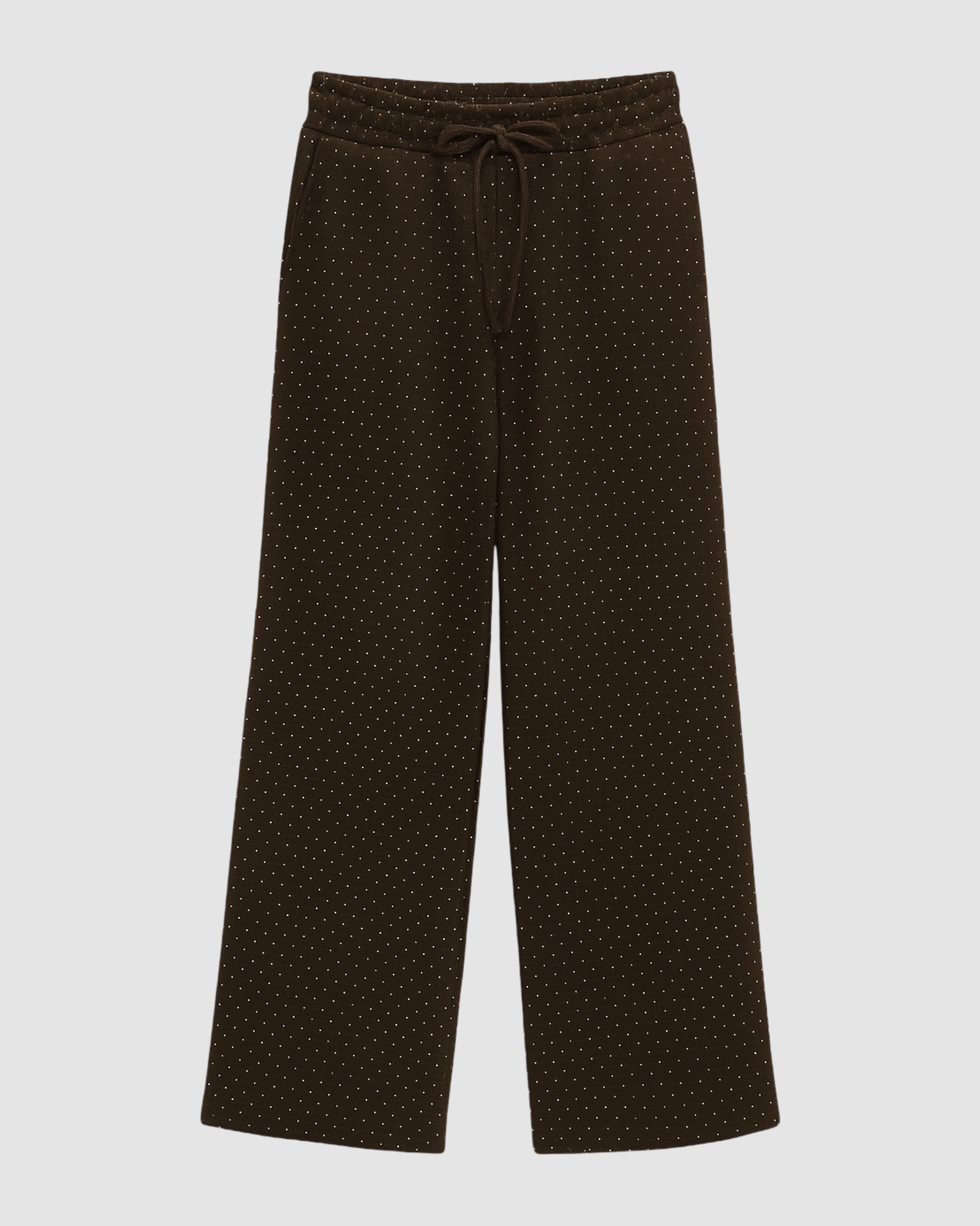 BRUINE JOGGER MET STRASS DIAMANTJES