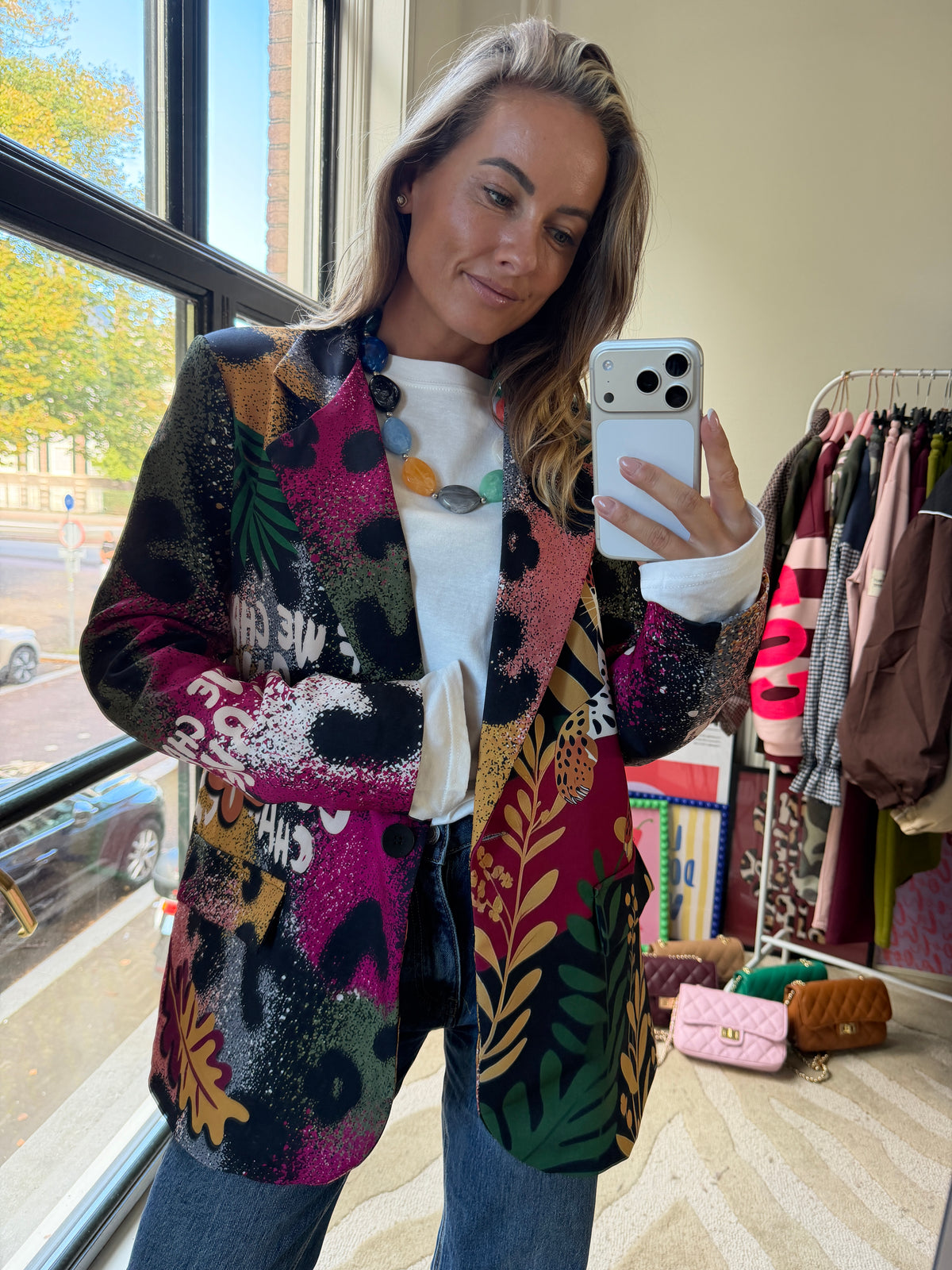 MUSTHAVE PRINTBLAZER MET PANTER