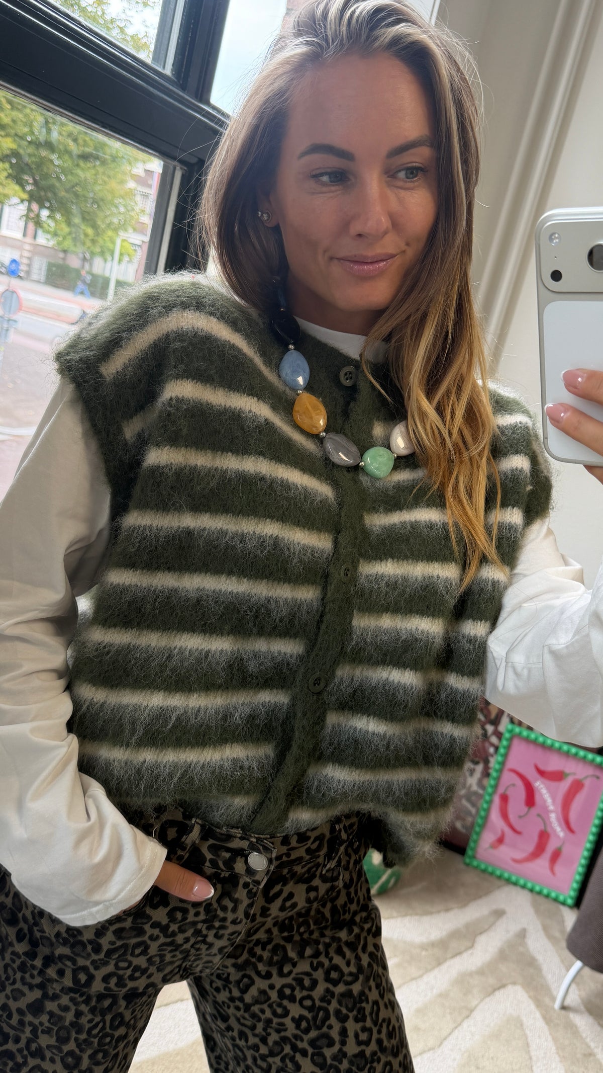PUCK STREEPGILET GROEN