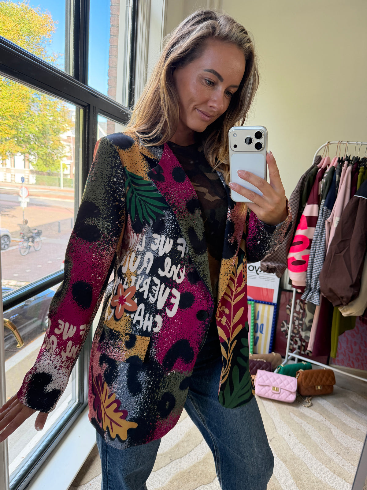 MUSTHAVE PRINTBLAZER MET PANTER