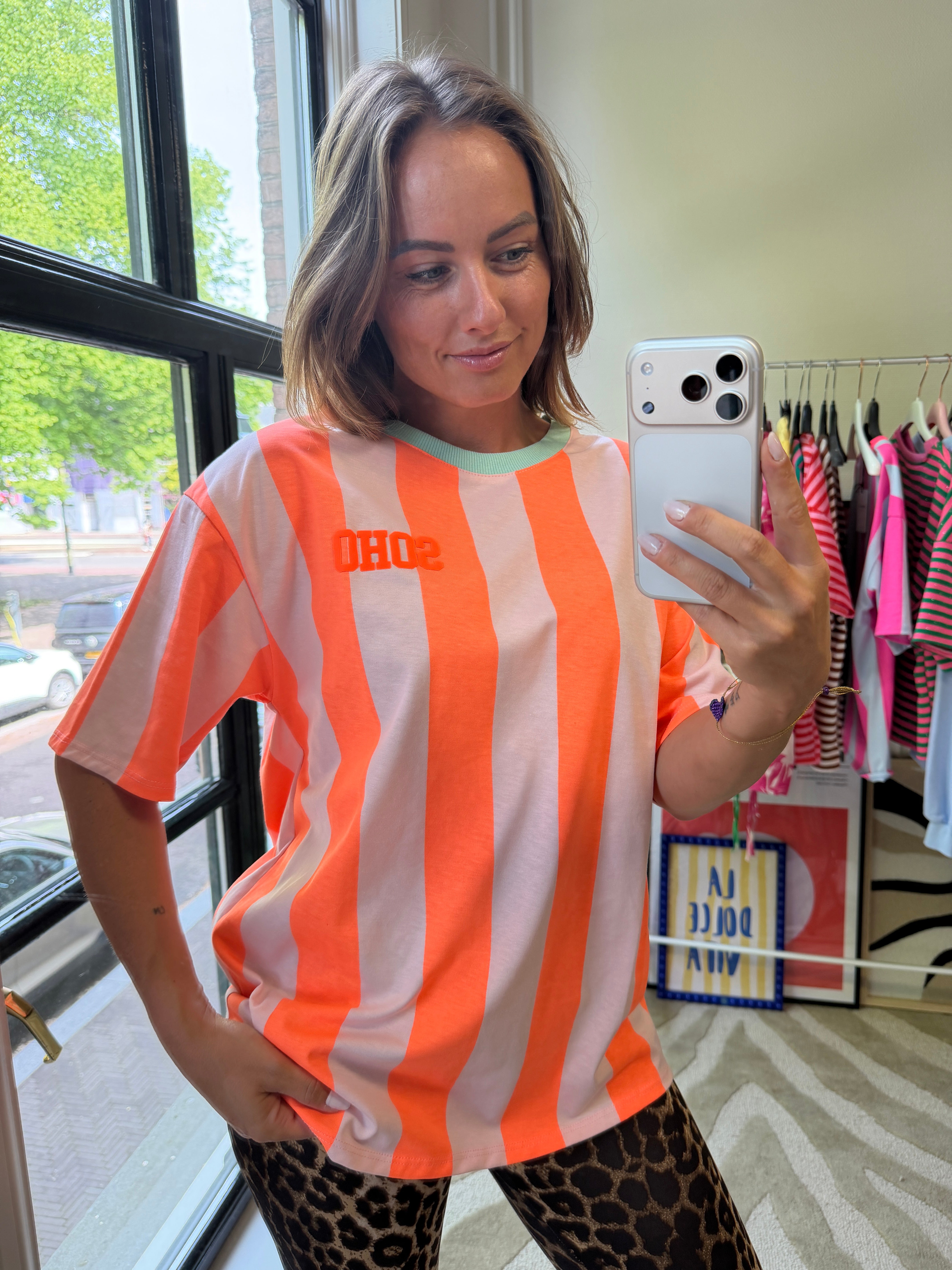 COCO SHIRT SOHO NEON ORANJE ROZE