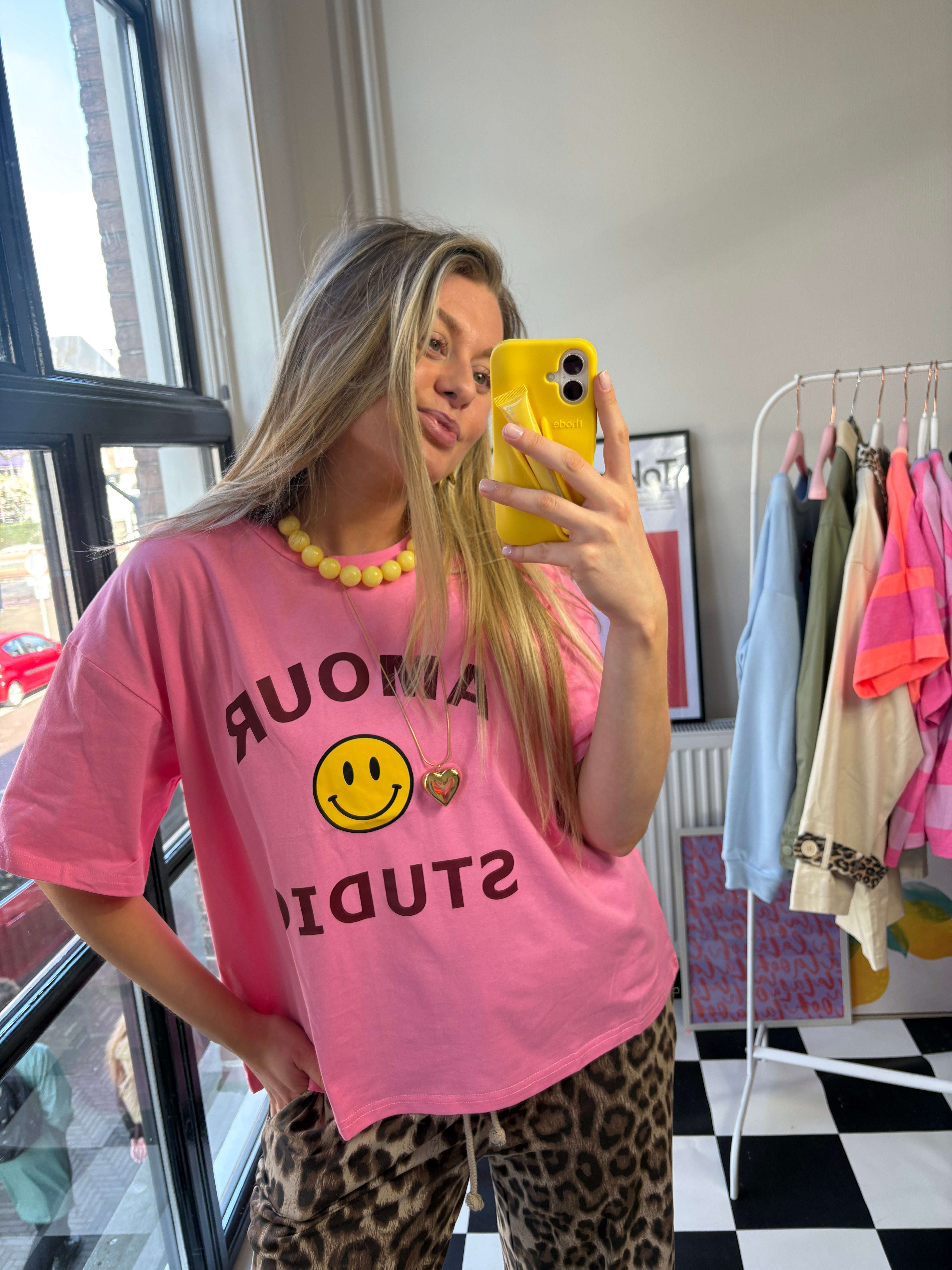 SMILEY SHIRT ROZE