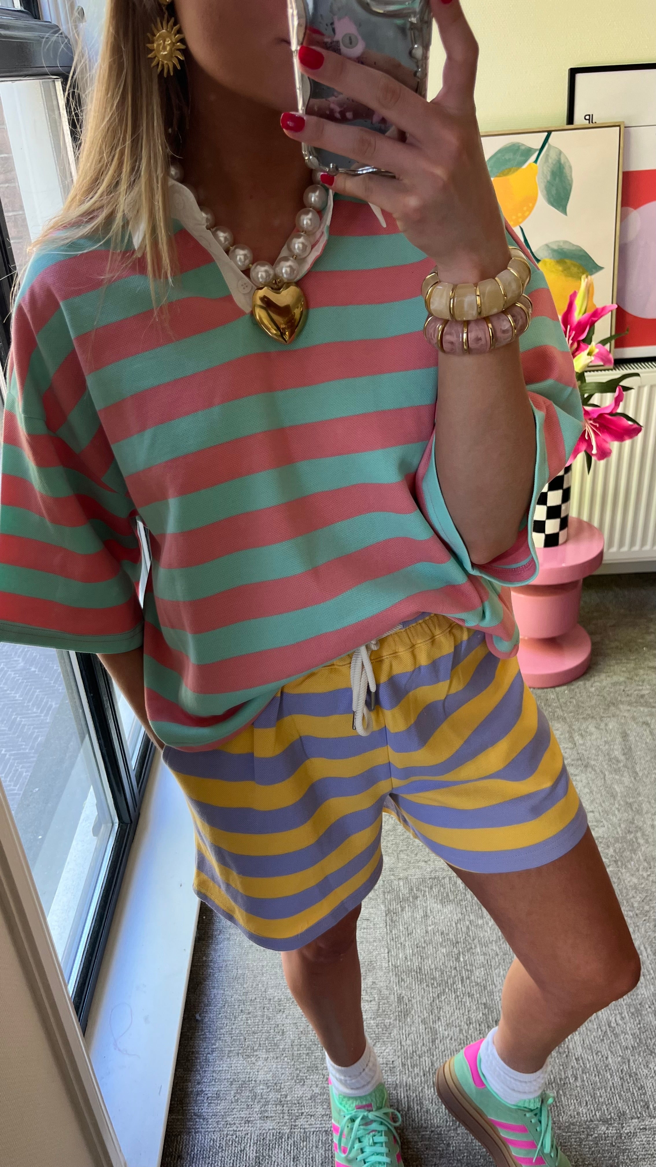 BIBI SHORT LILA GEEL