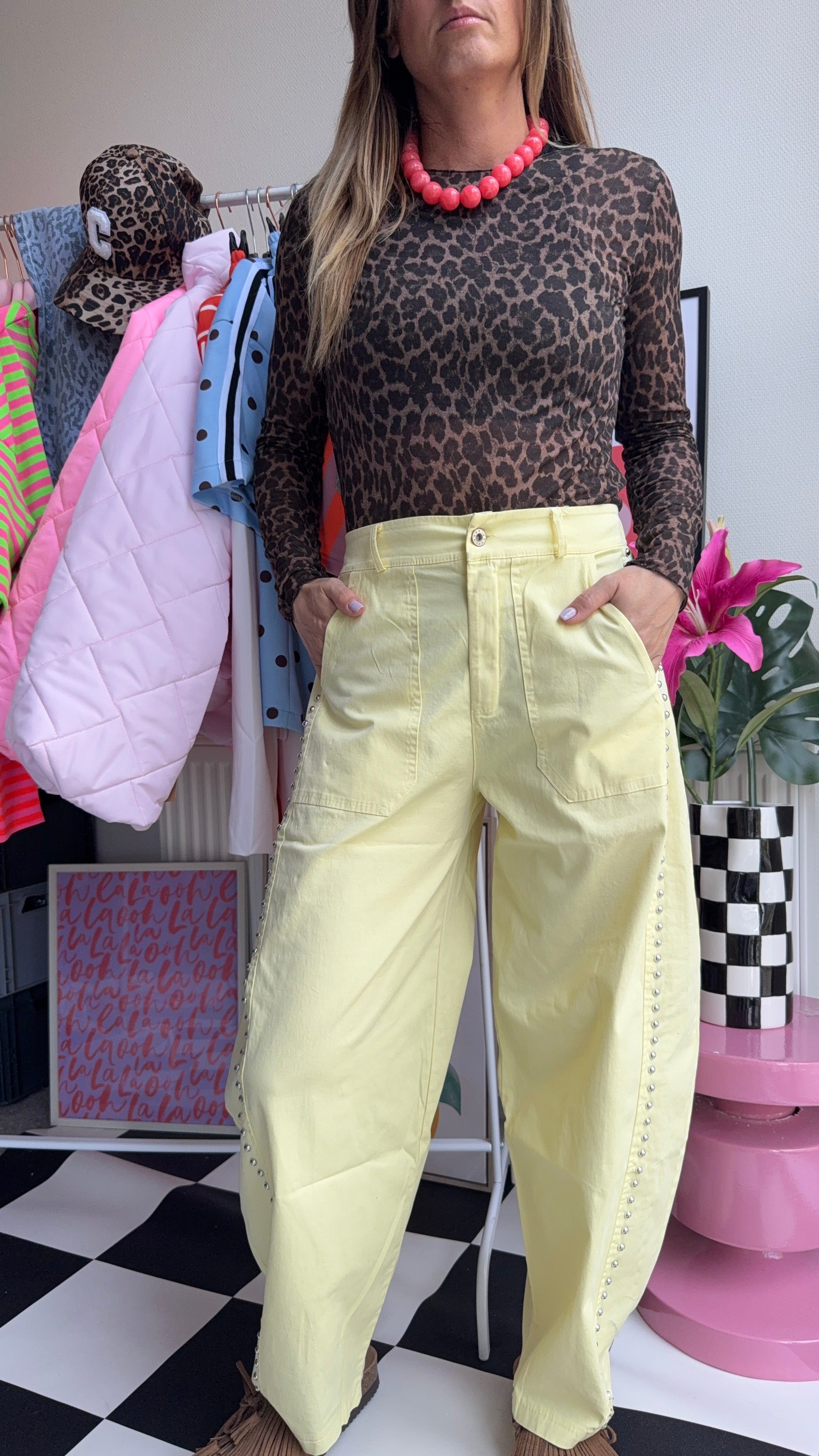 MILA BARREL BROEK GEEL