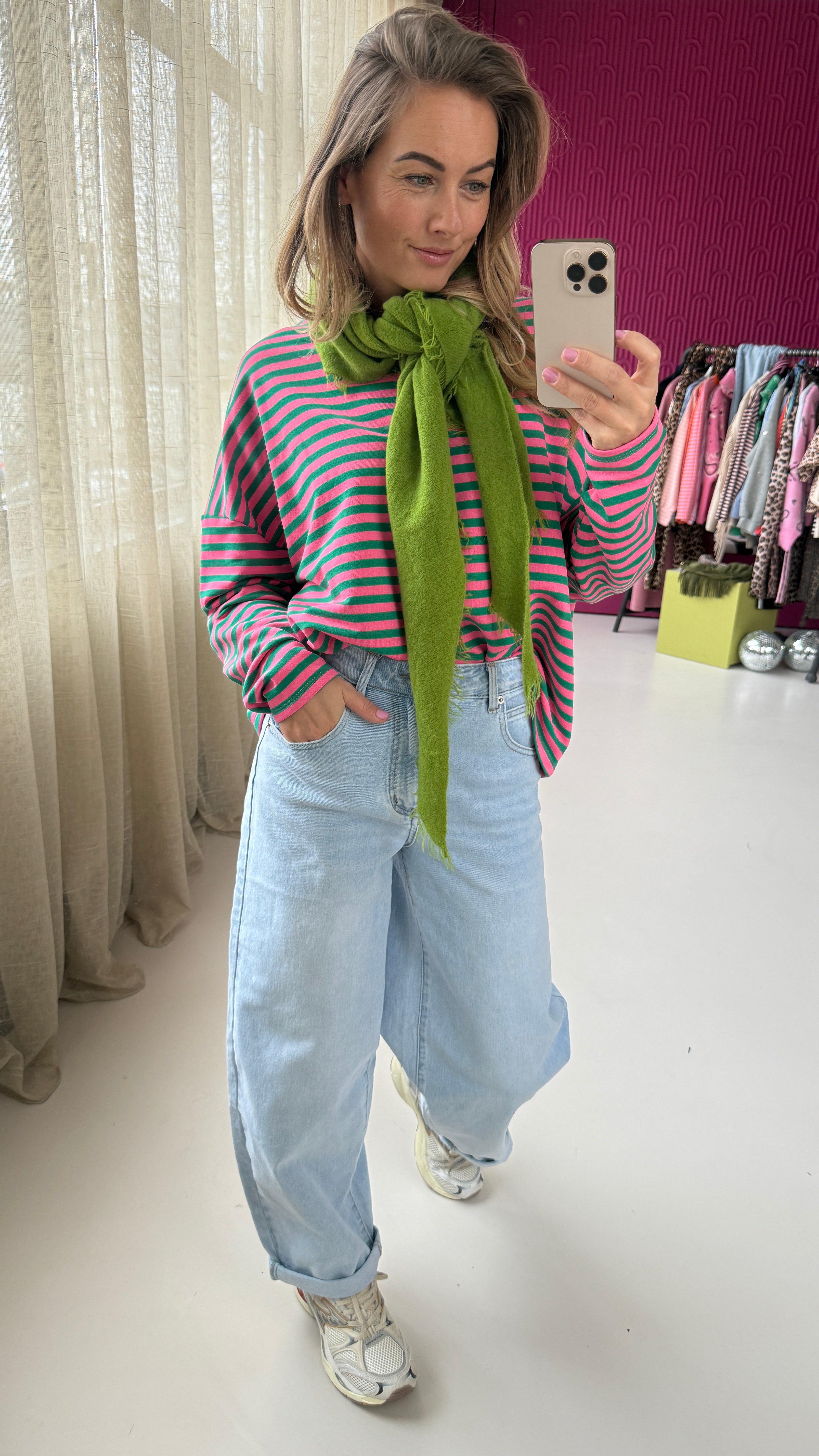 GROEN ROZE LONGSLEEVE