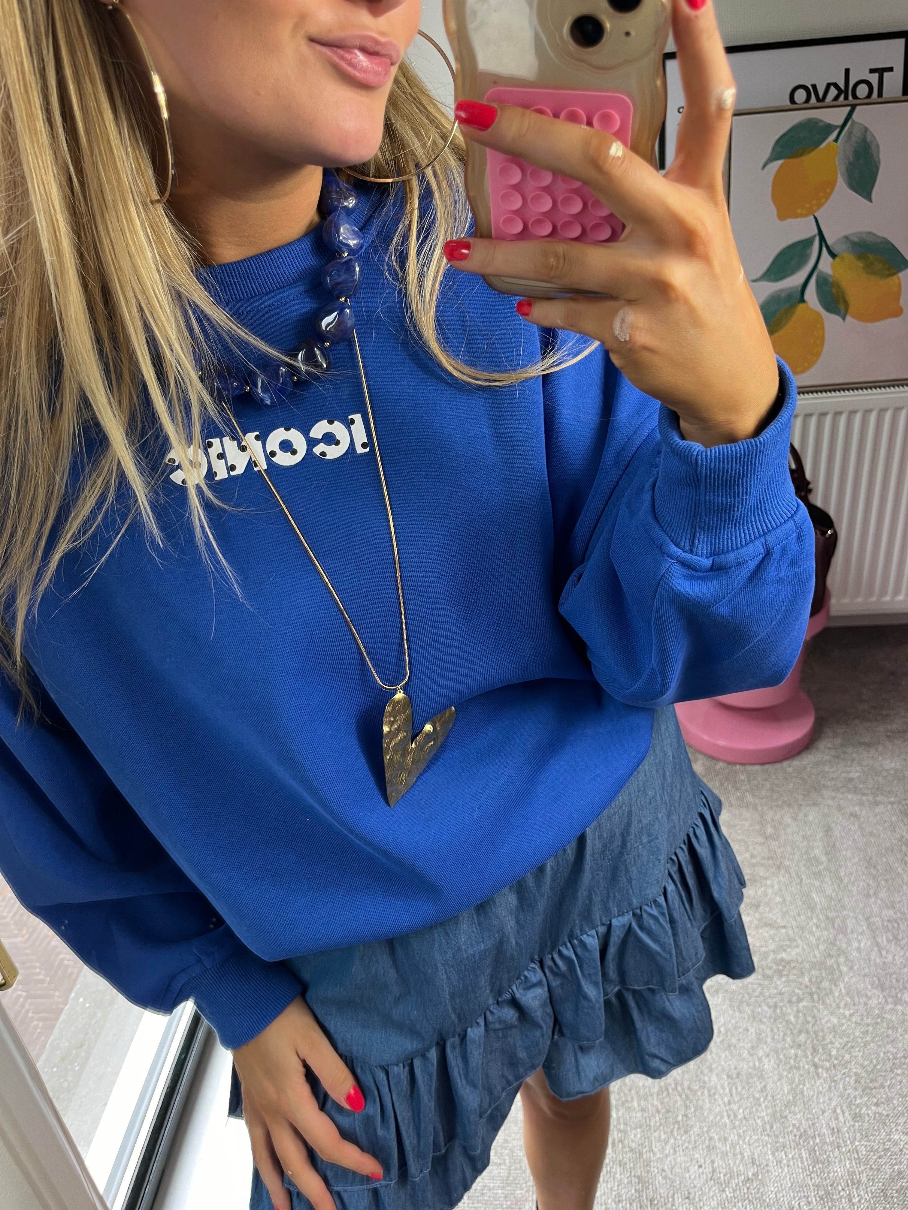 FREDERIEK SWEATER ICONIC DOTS BLUE