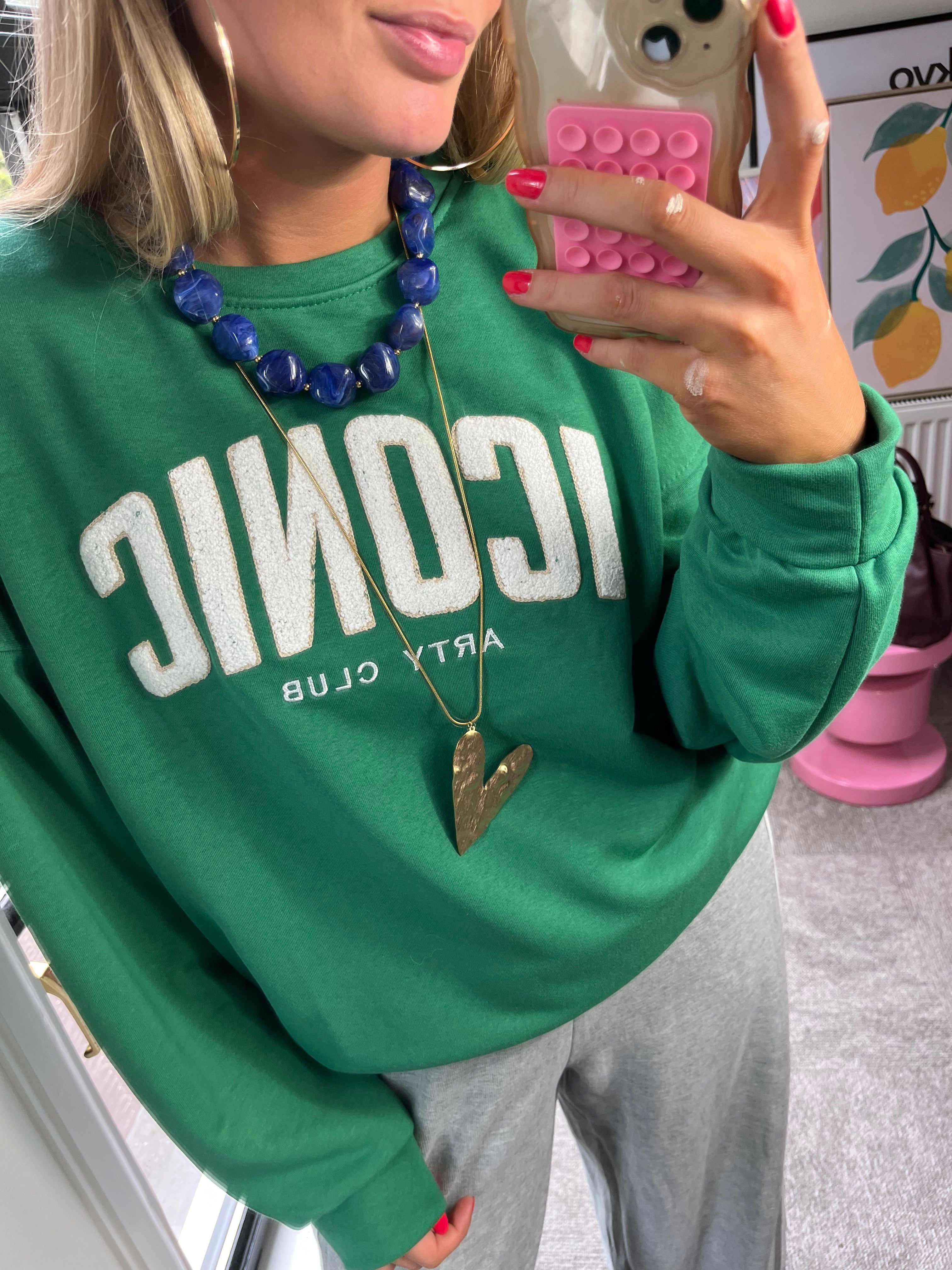 ROBINE SWEATER ICONIC HELDERGROEN