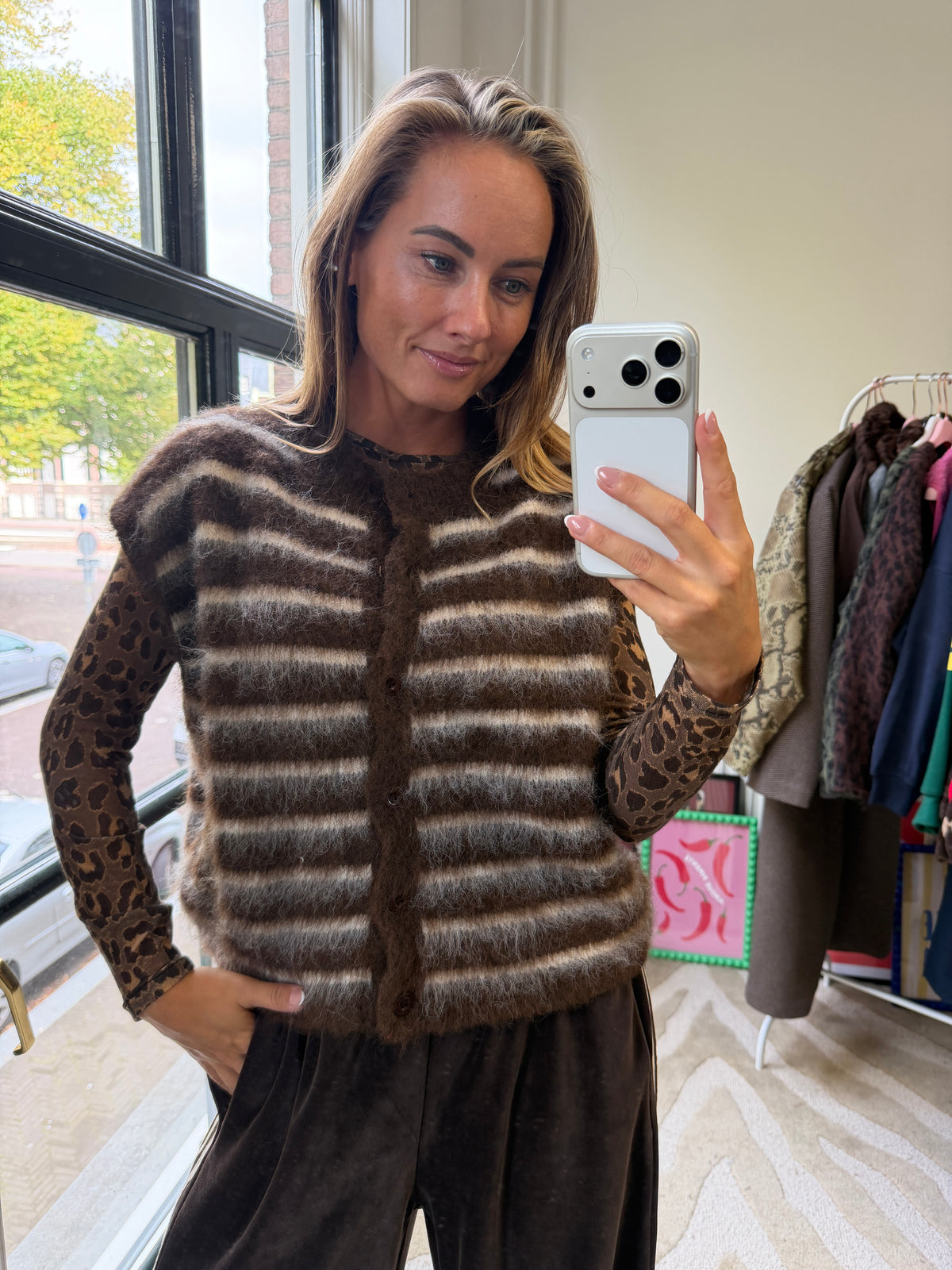 PUCK STREEPGILET BRUIN