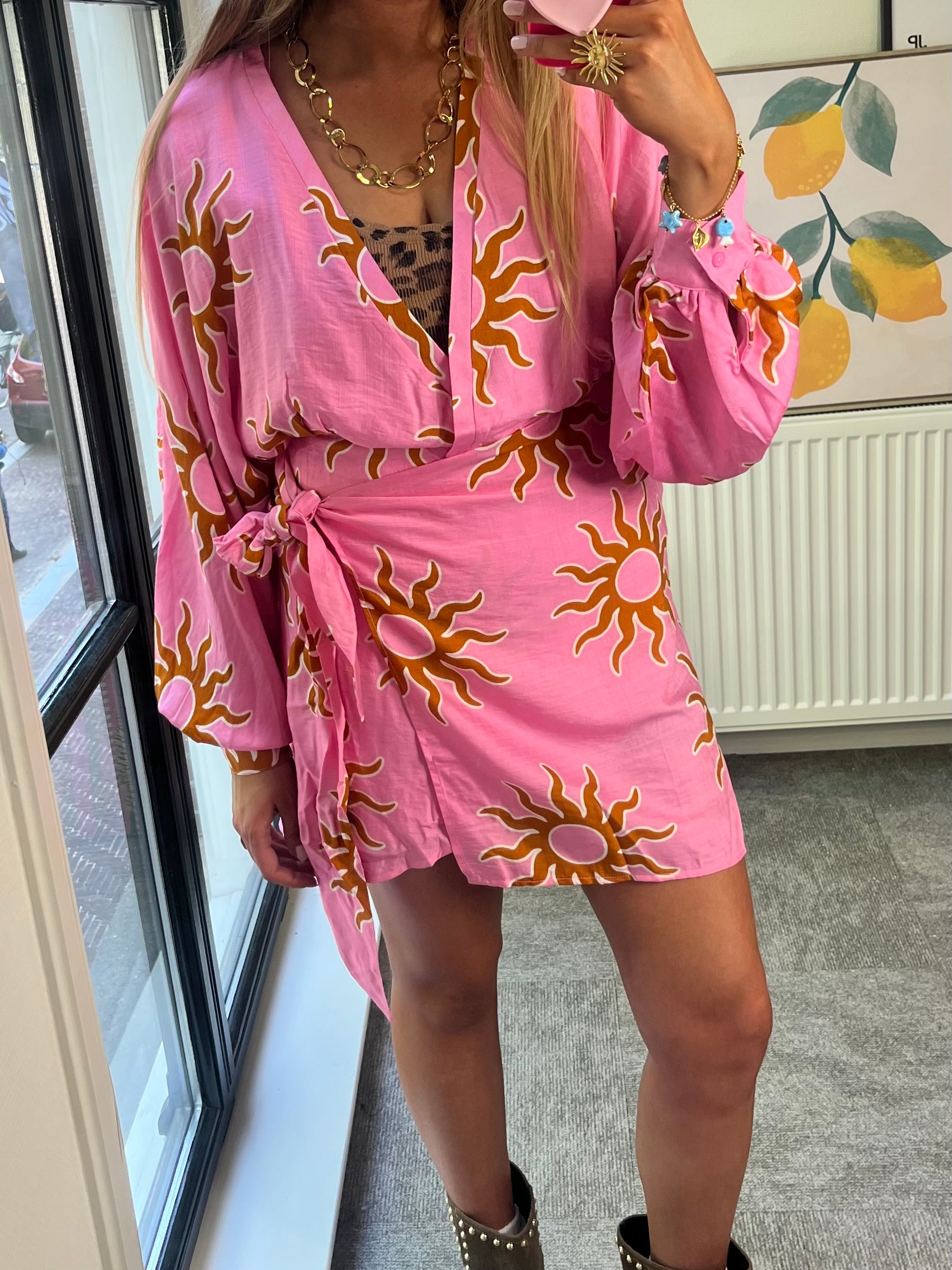 ROZE ZONNETJES JURK
