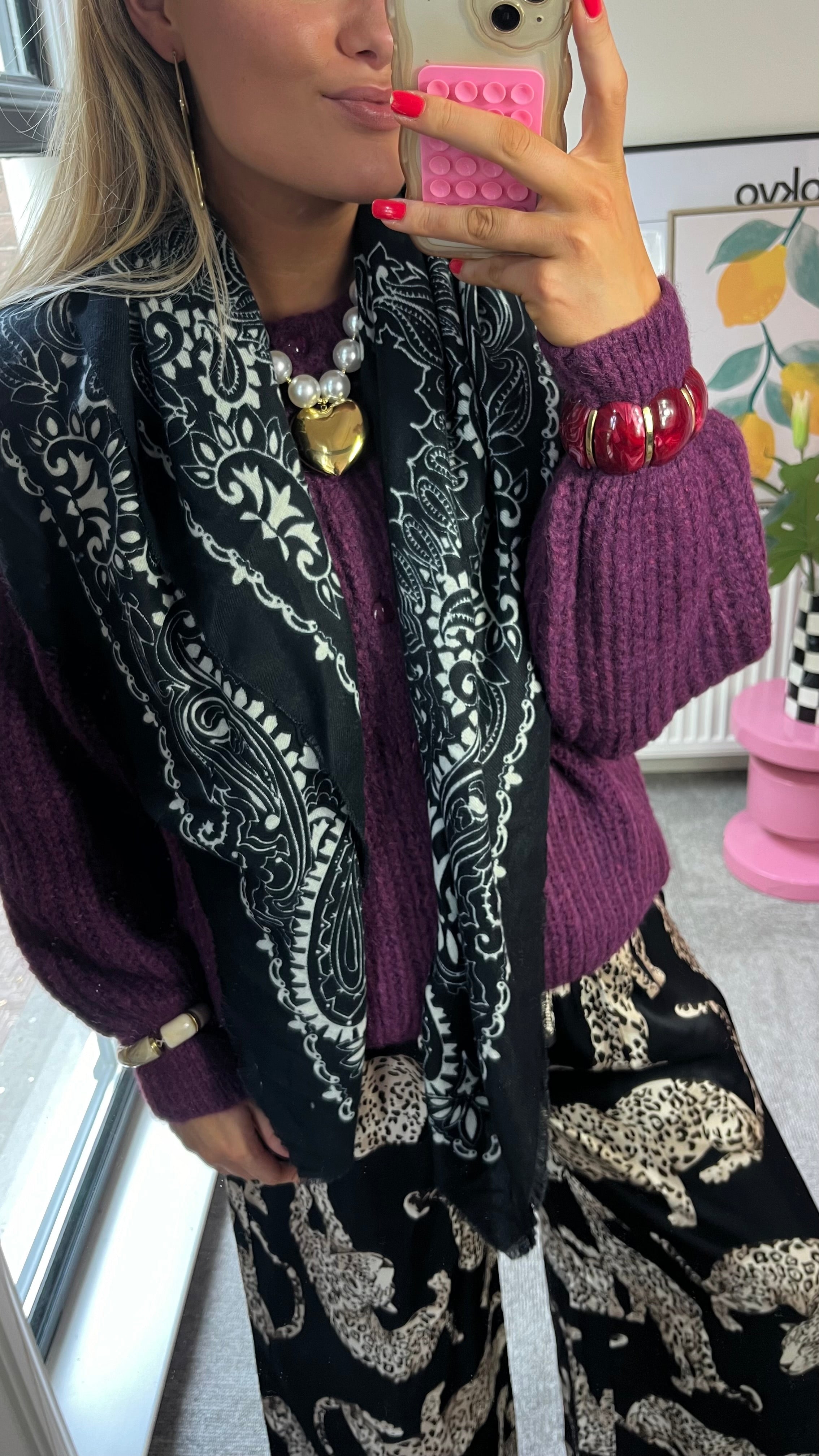 BANDANA SJAAL ZWART