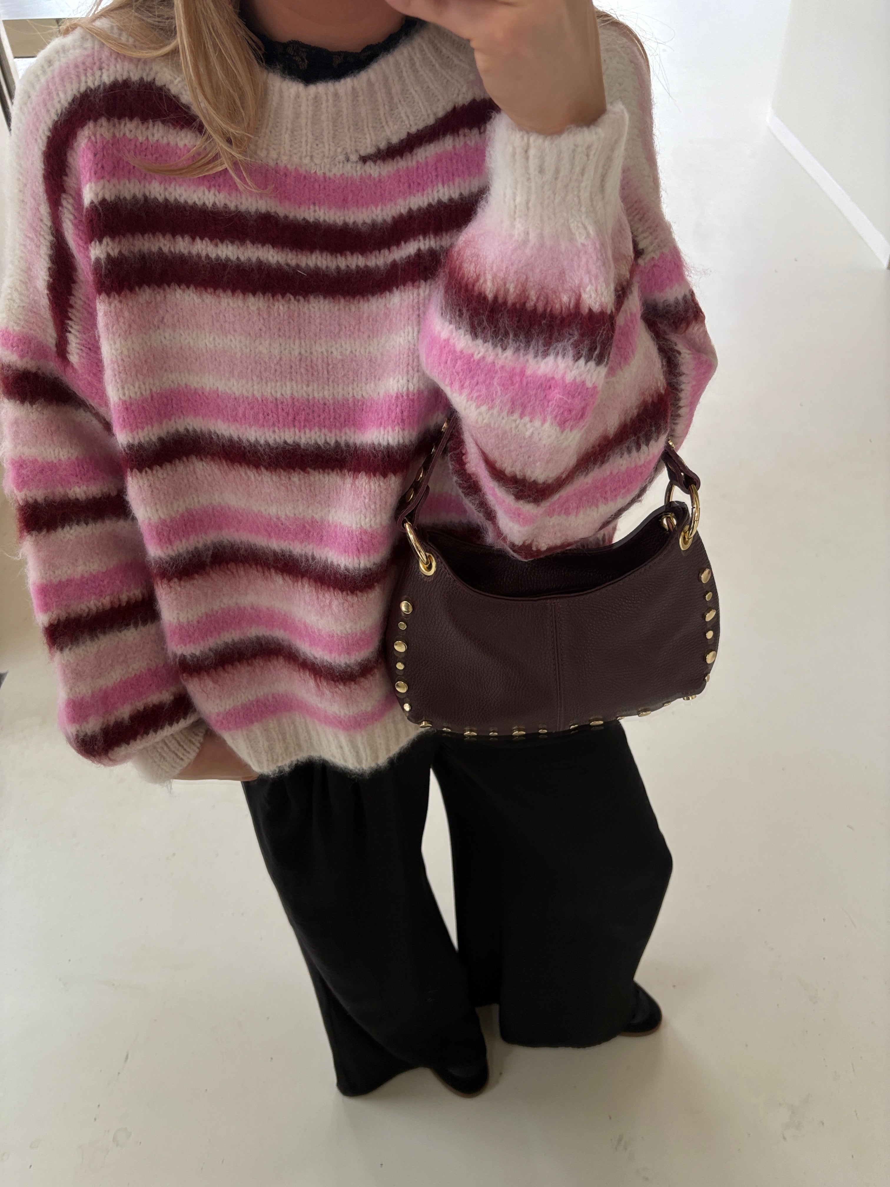 NAOMI MUSTHAVE SWEATER PINK/BORDEAUX