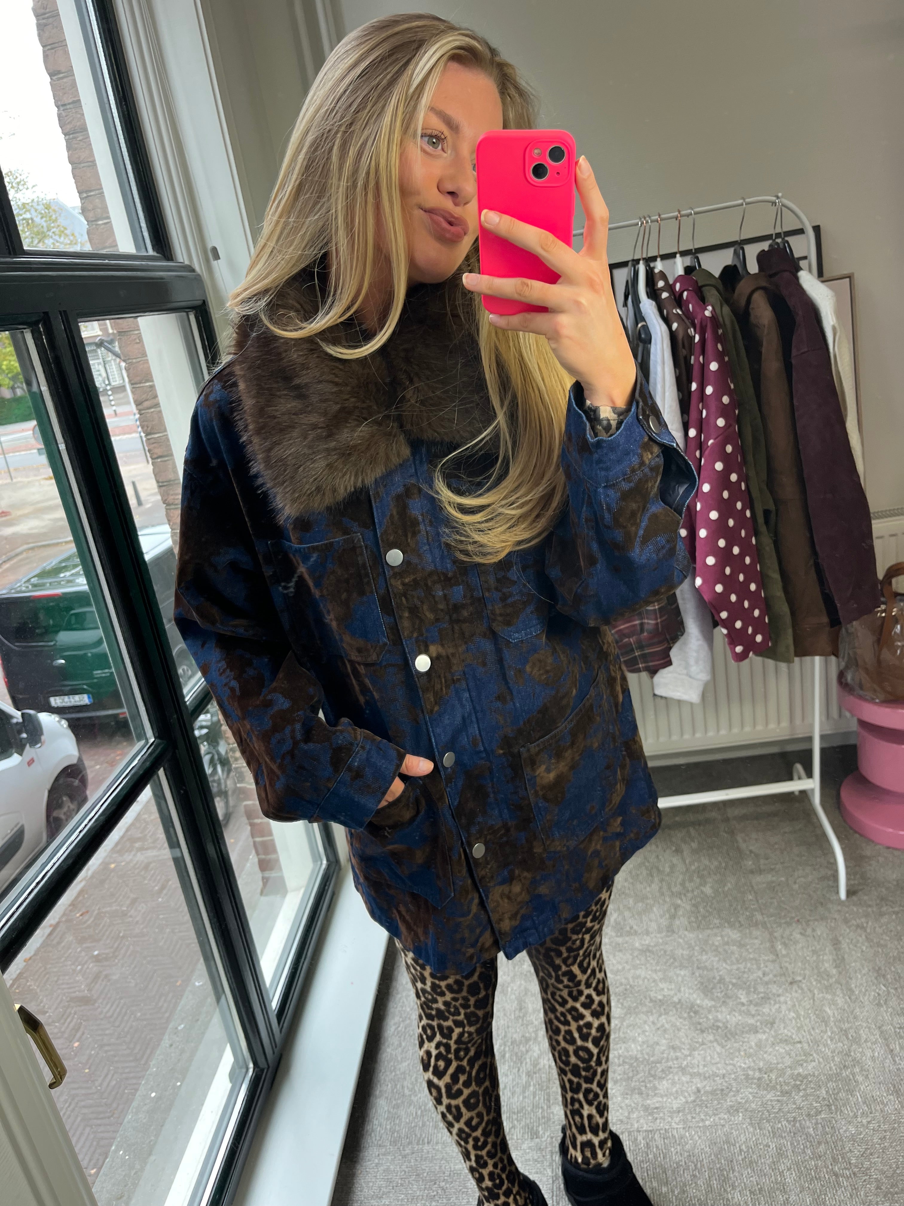 JEANS JASJE MET BONTKRAAG