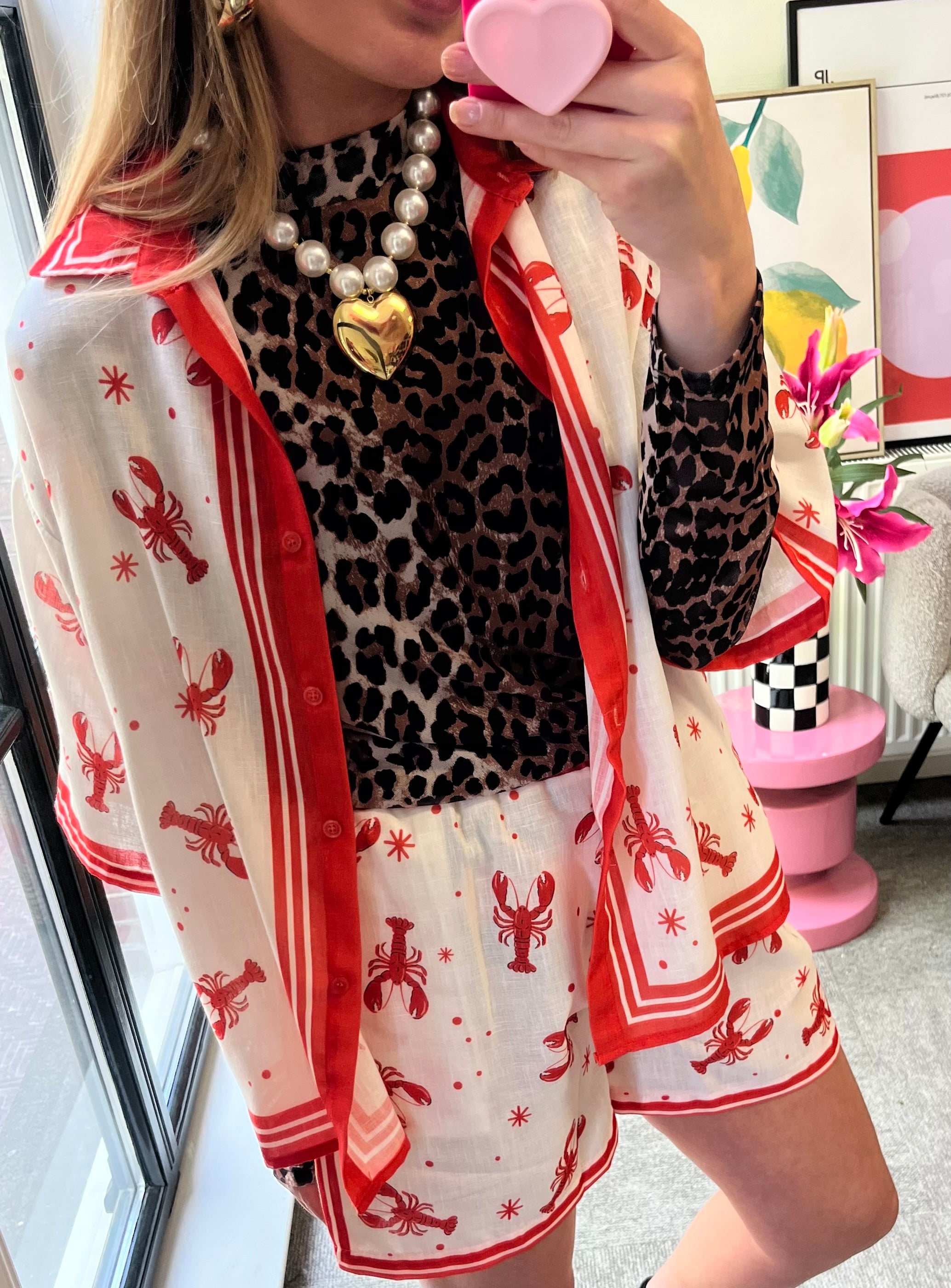 MUSTHAVE PRINT BROEKJE KREEFT ROOD