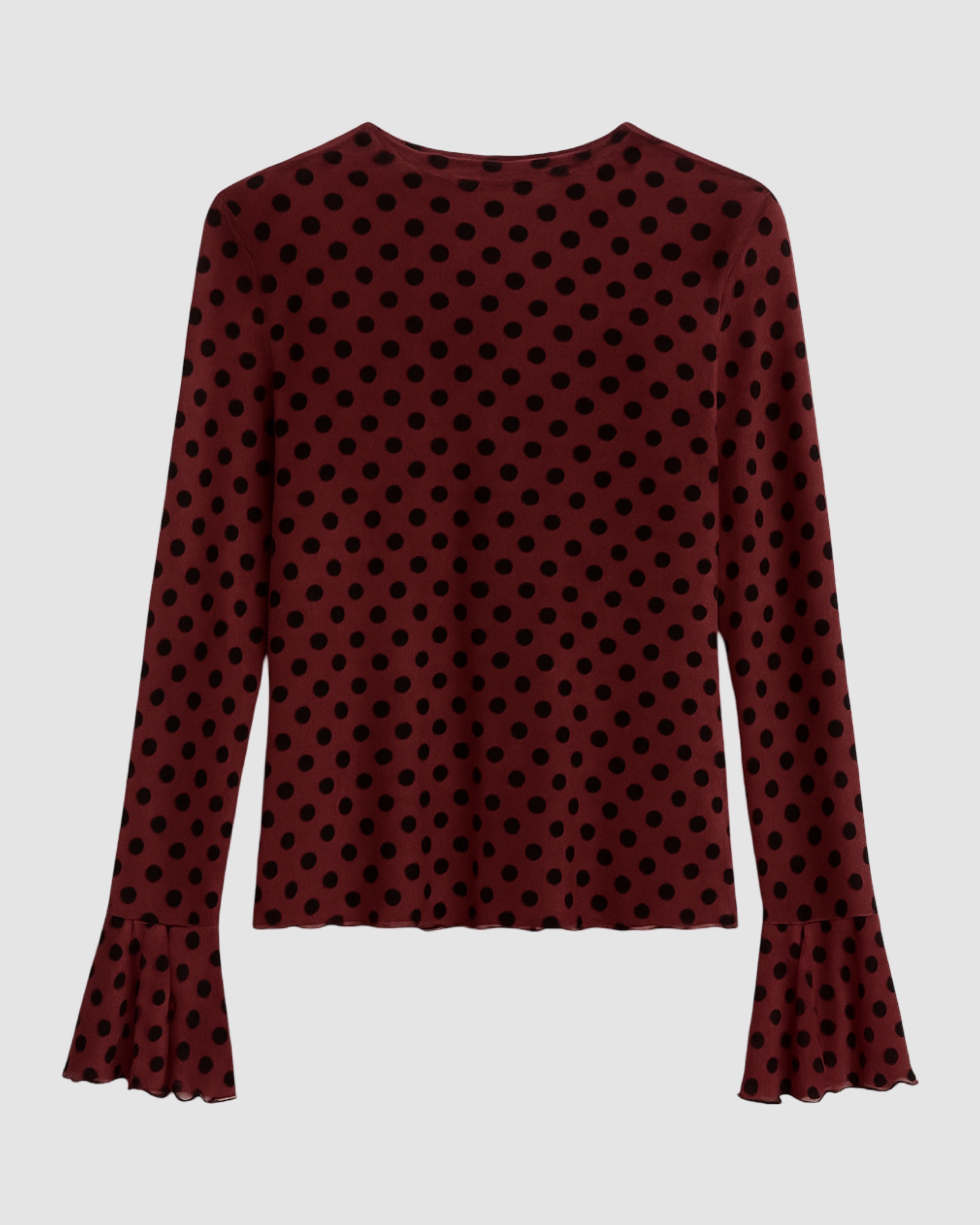 STIPPEN MESH TOP BURGUNDY