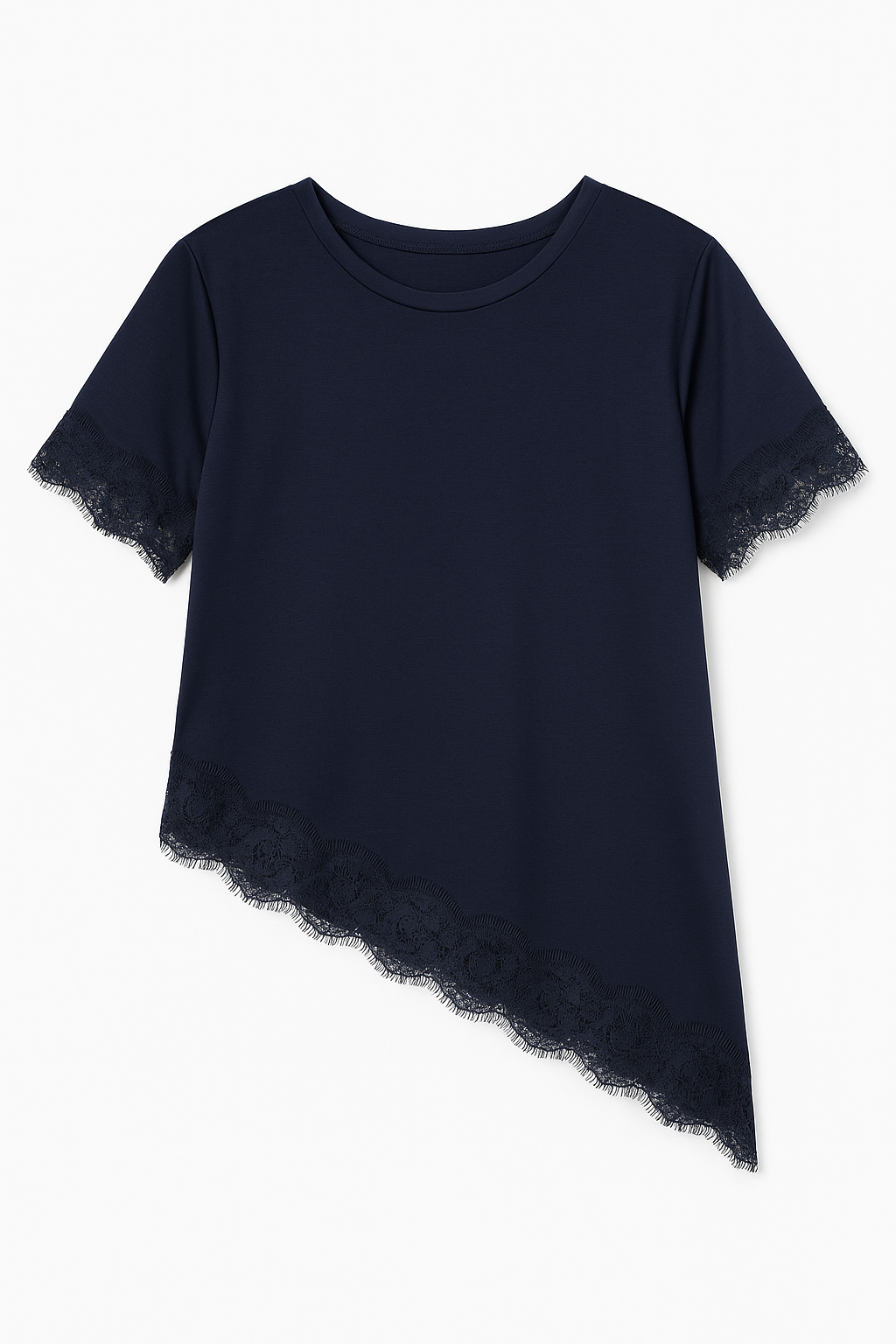 DONKERBLAUW SHIRT MET KANT