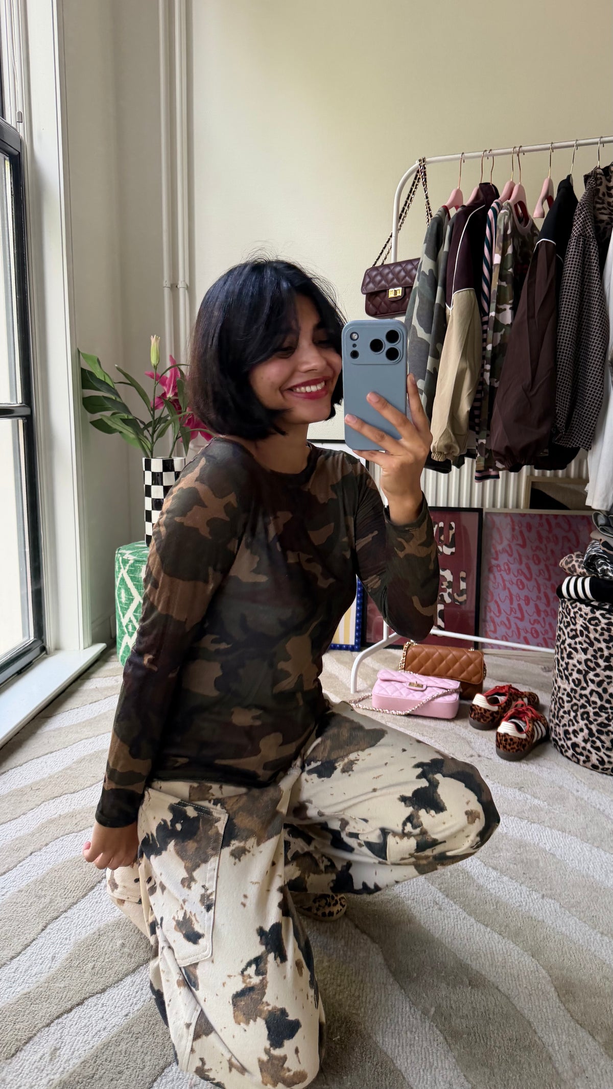 MUSTHAVE ARMYPRINT VISCOSE TOP