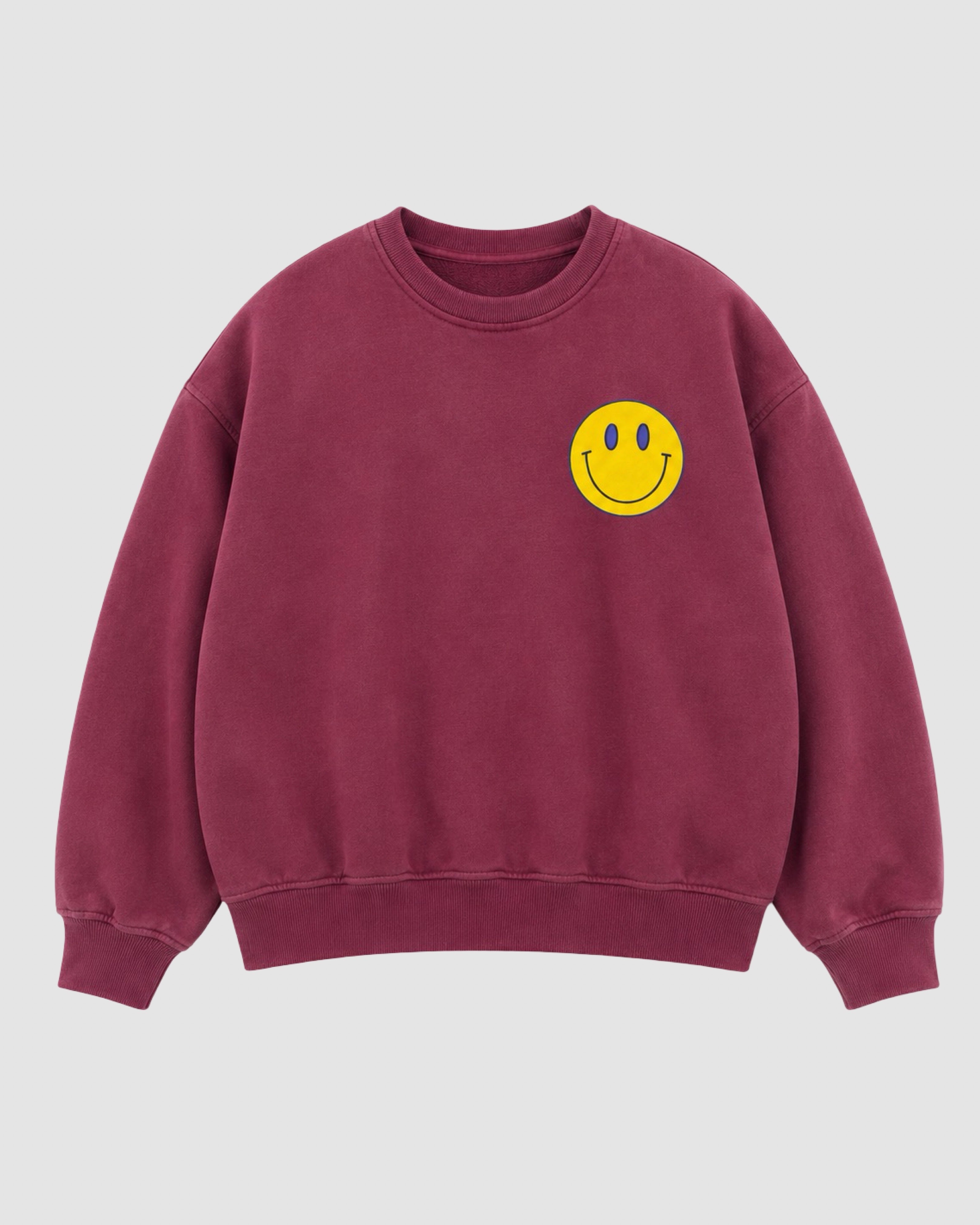 SMILEY SWEATER BURGUNDY