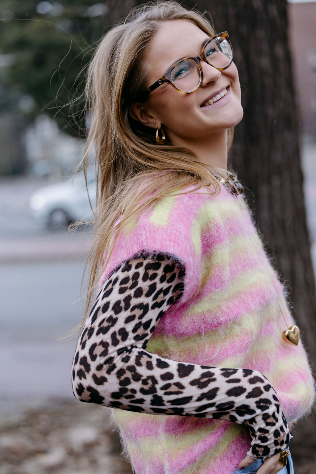 KATE GILET ROZE STREEPJES