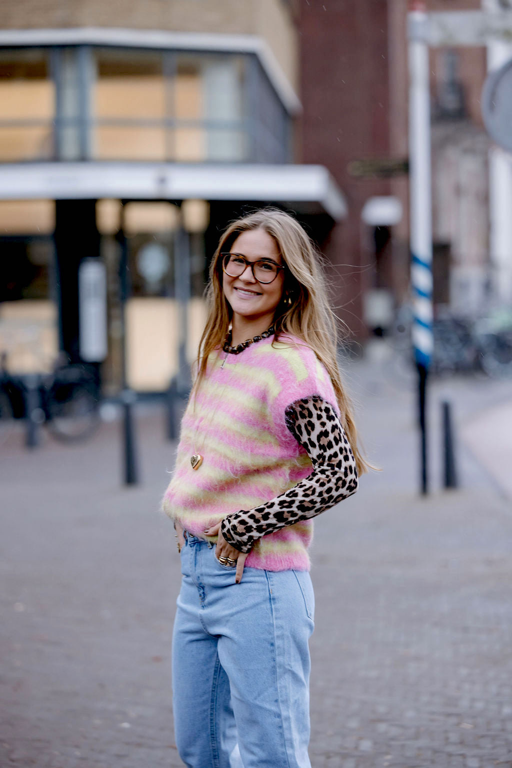 KATE GILET ROZE STREEPJES