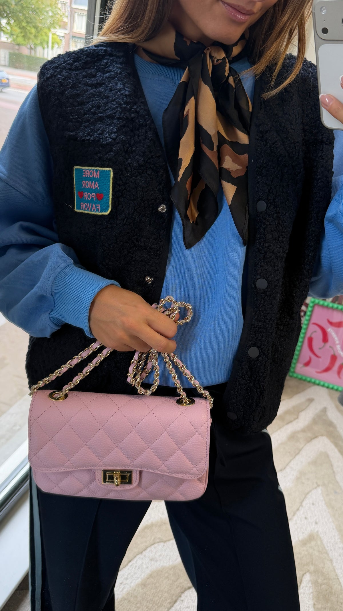 TEDDY GILET DONKERBLAUW