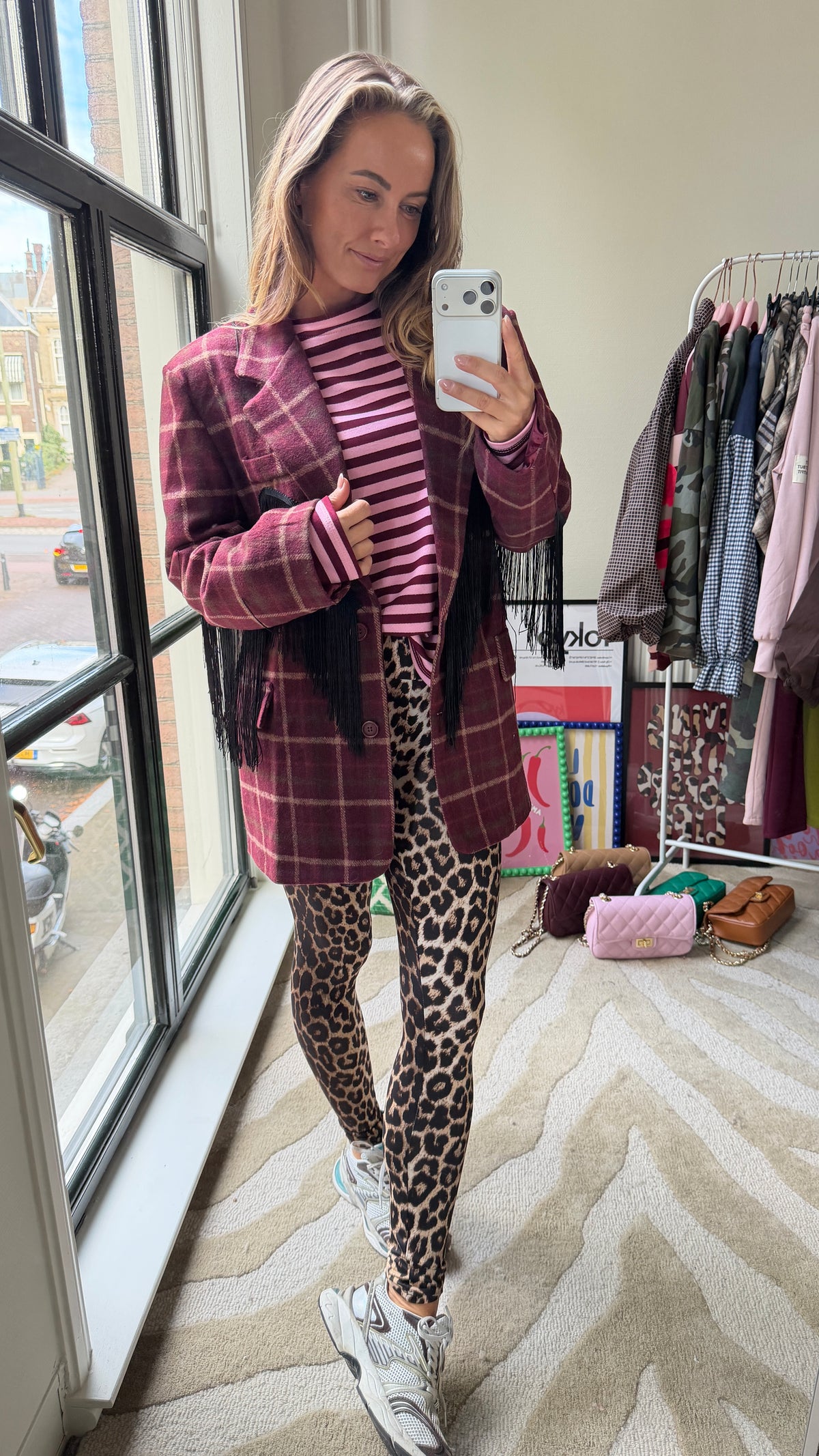 ALEXIA STREEP SHIRT BORDEAUX ROZE