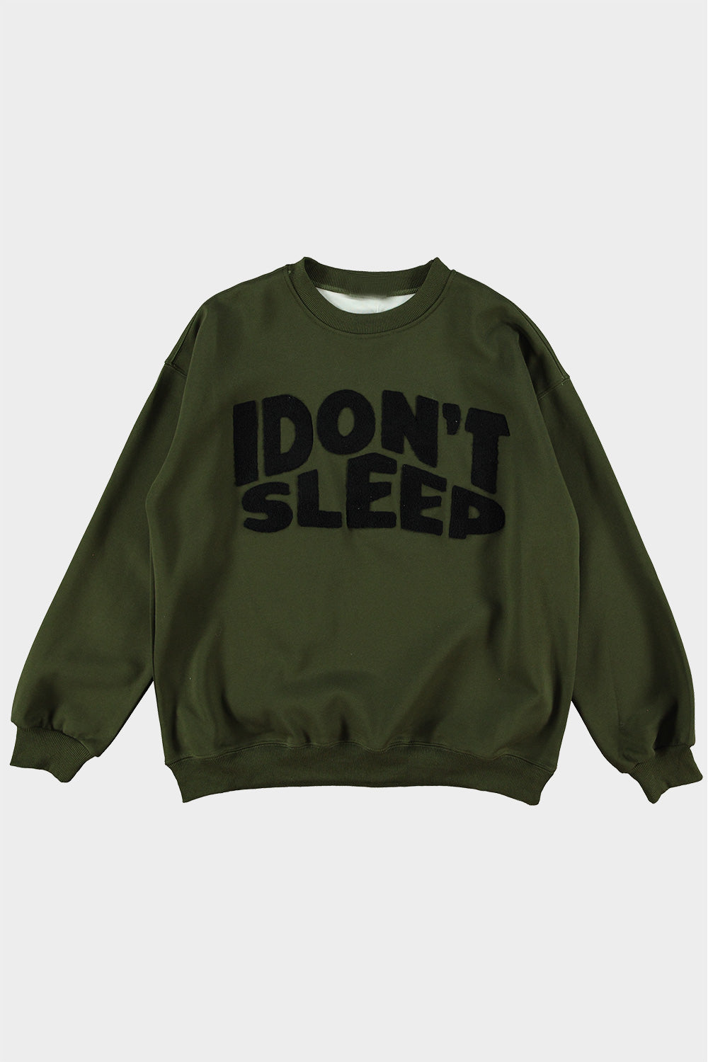 KHAKI GROENE SWEATER I DON'T SLEEP