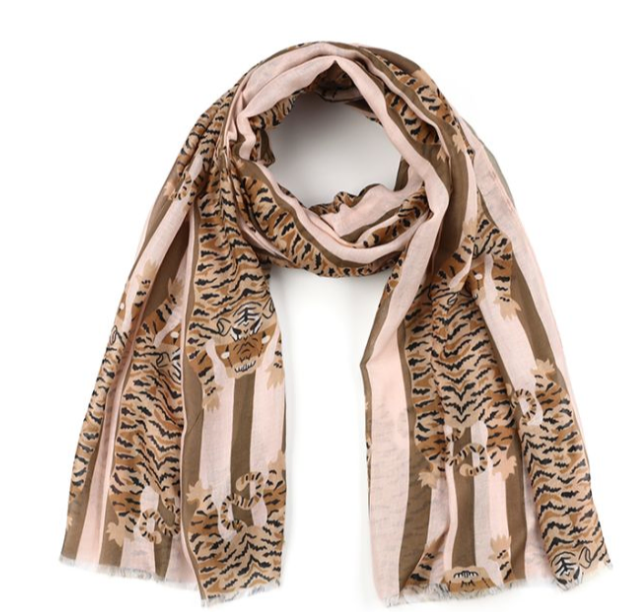 TIGER VISCOSE SJAAL KHAKIGROEN