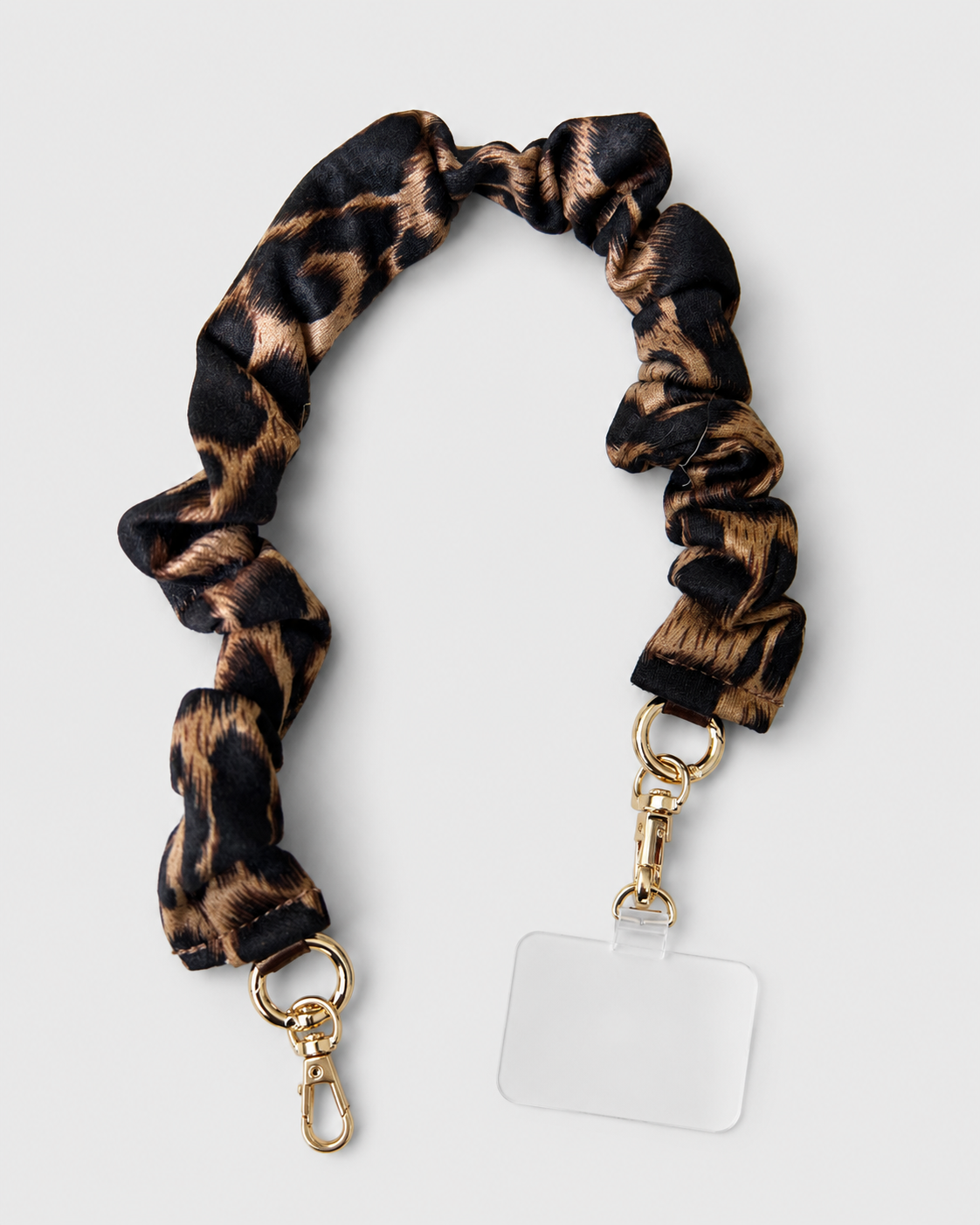 Telefoonkoordje panter scrunchie