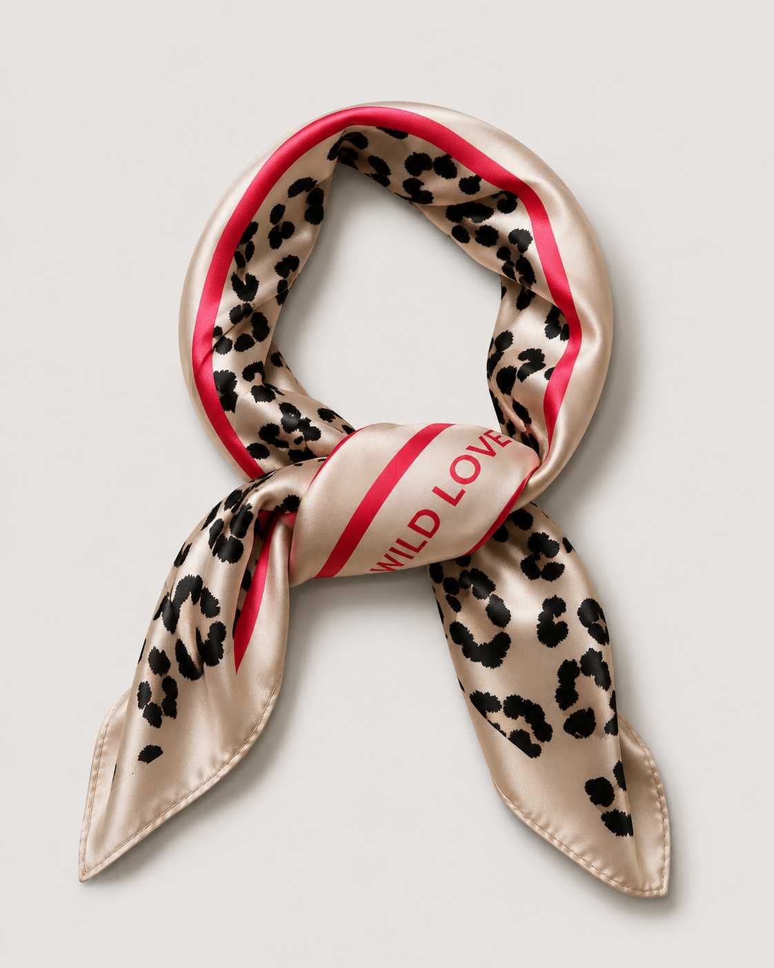 WILD LOVE panterprint sjaaltje beige