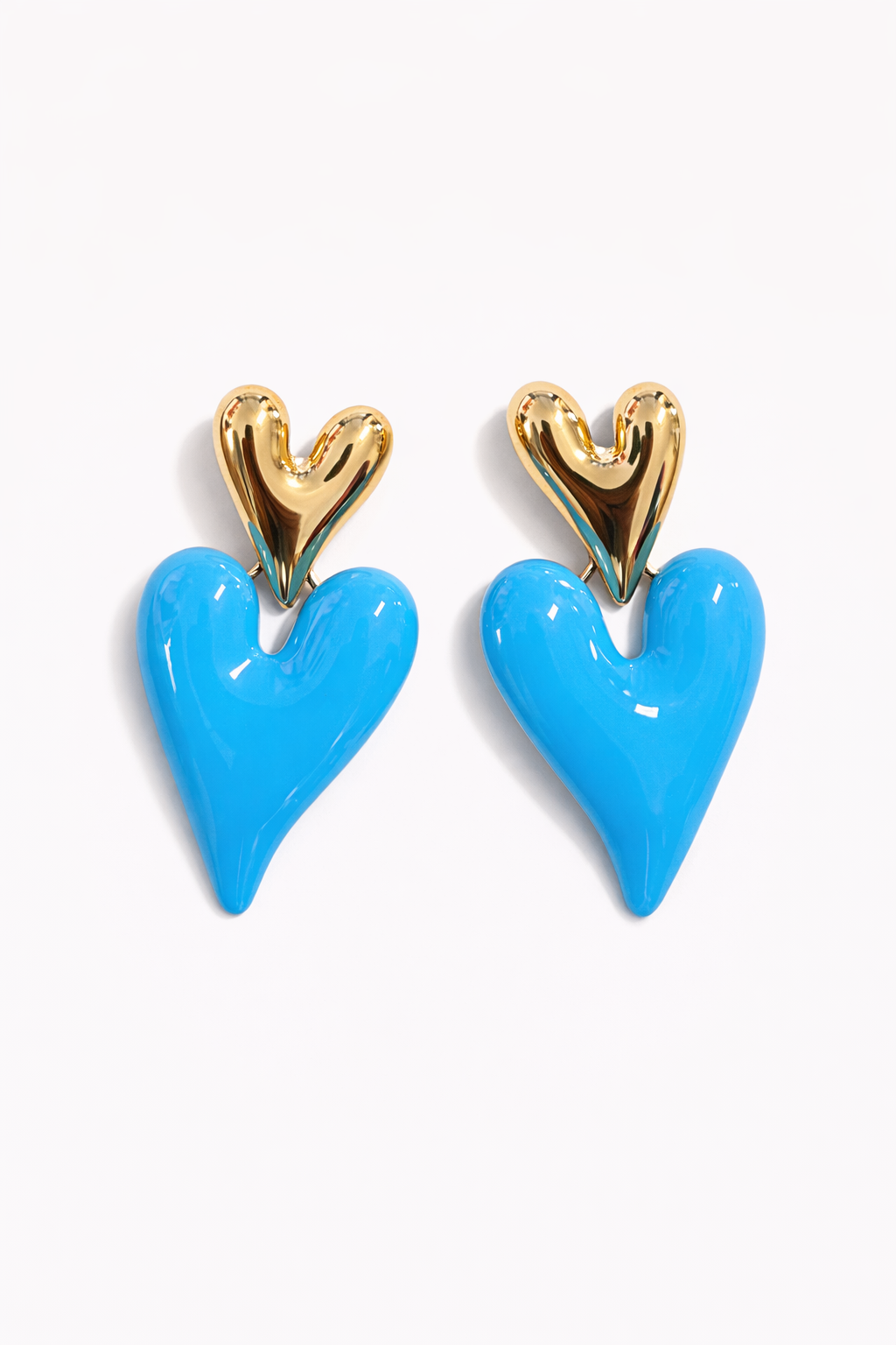 hartjes oorbellen blauw