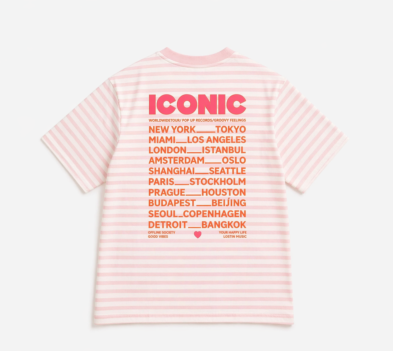 iconic t-shirt streepjes roze wit 2 achterkant