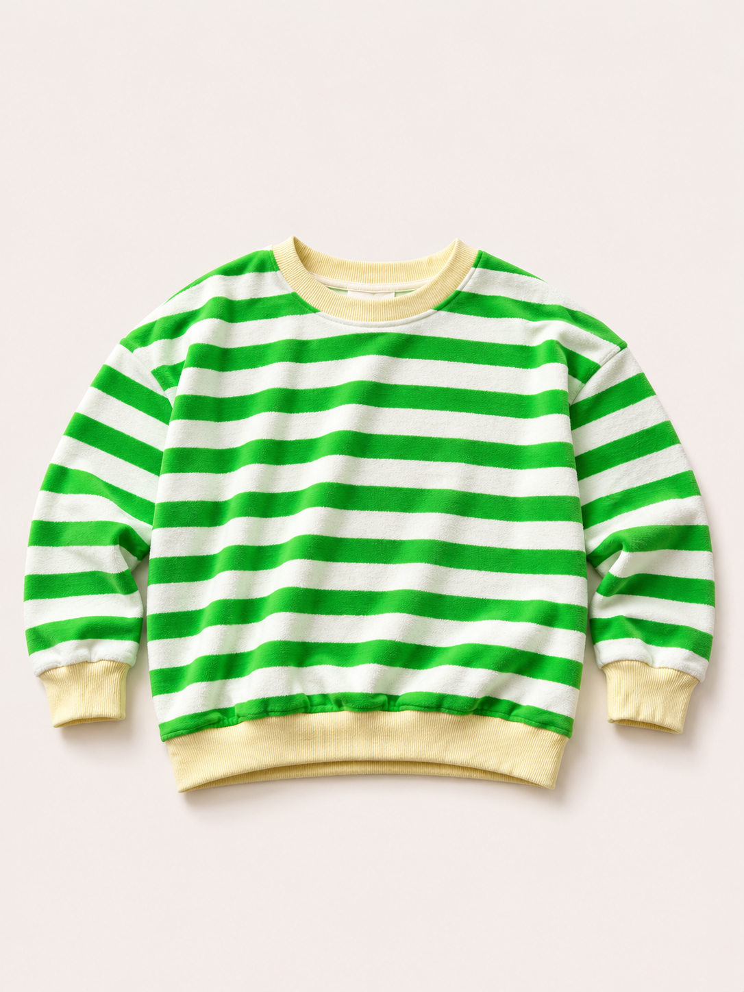 knalgroene badstof sweater