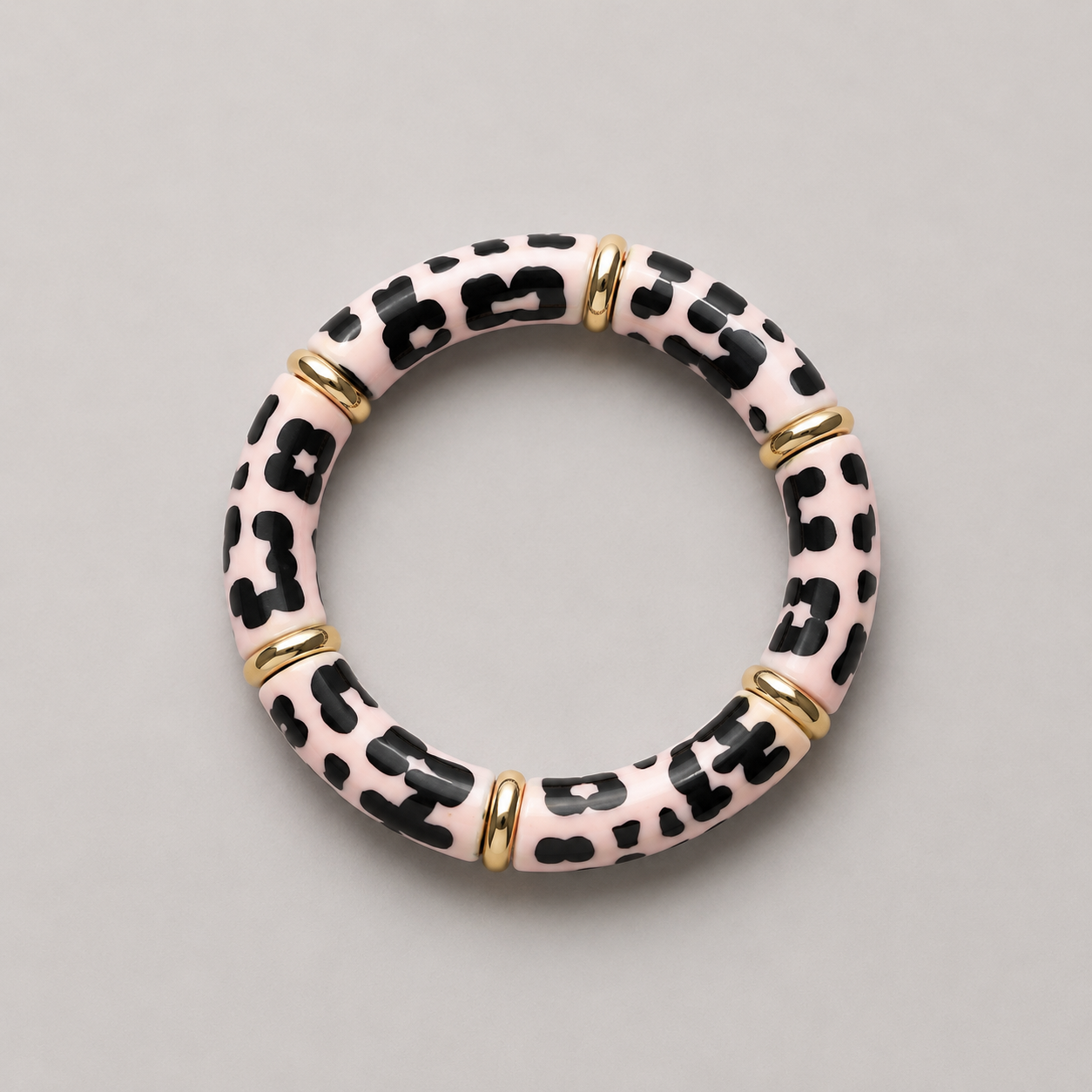 lichtroze panter armband