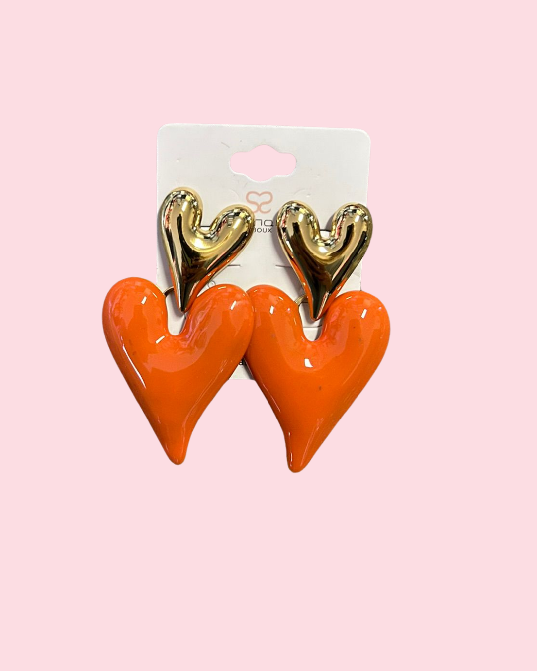 oranje oorbellen hartjes hart