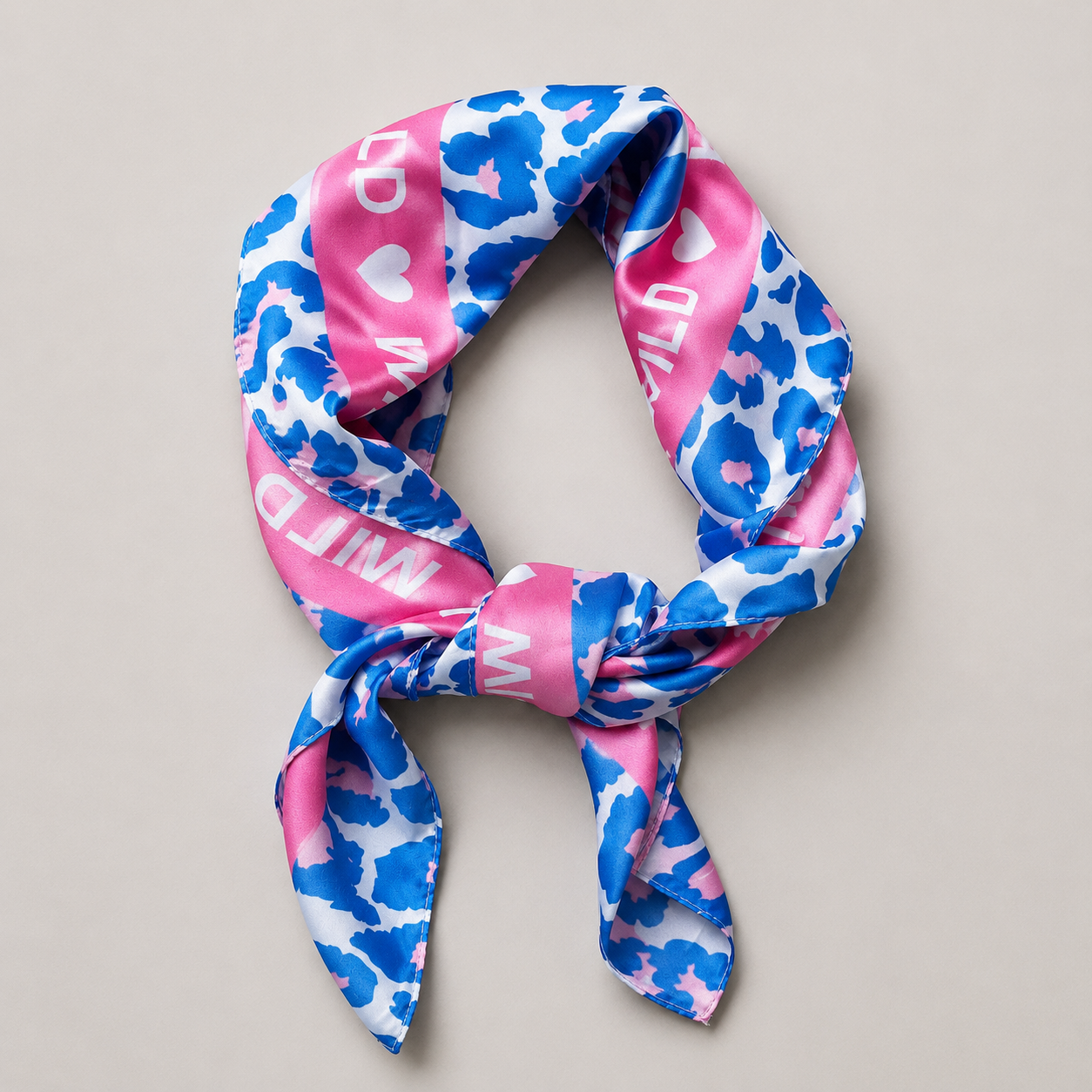 roze en blauwe panterprint sjaaltje wild