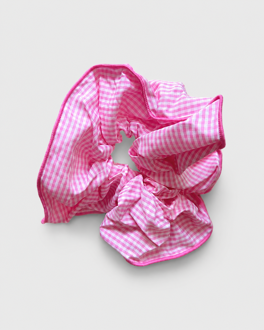 scrunchie ruitjes roze